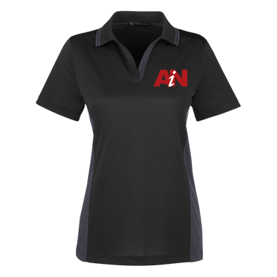 AiN-M386W Harriton Womens Colorblock Polo