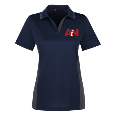 AiN-M386W Harriton Womens Colorblock Polo