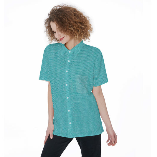 Chorus-All-Over Print Women's Short Sleeve Shirt With Pocket