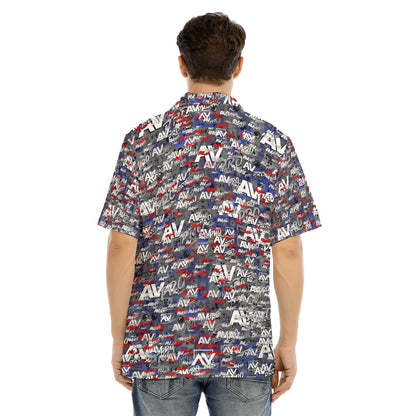 AV Pro-All-Over Print Men's Hawaiian Shirt With Button Closure