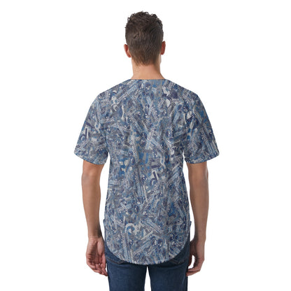 Silent Guard-All-Over Print Men's Short Sleeve Baseball Jersey