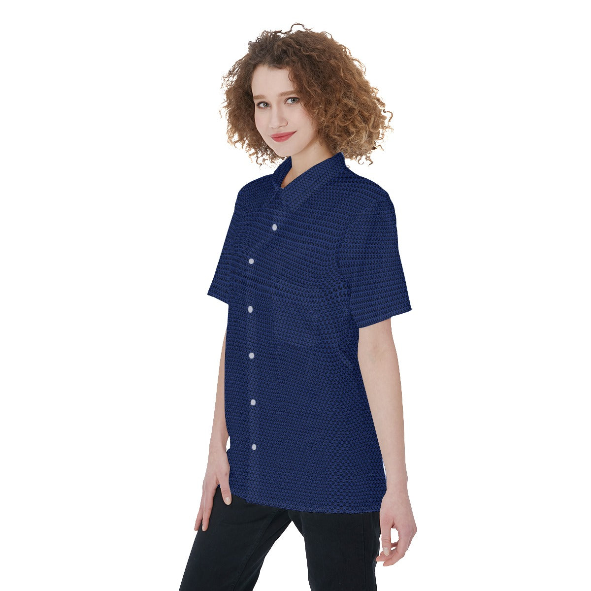 All-Over Print Women's Short Sleeve Shirt With Pocket