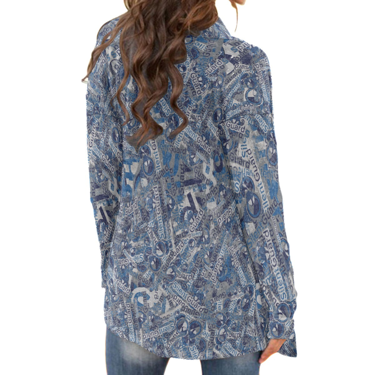 Silent Guard-All-Over Print Women's Cardigan With Long Sleeve