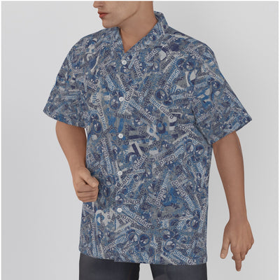 Silent Guard Collage QR-All-Over Print Men's Hawaiian Shirt