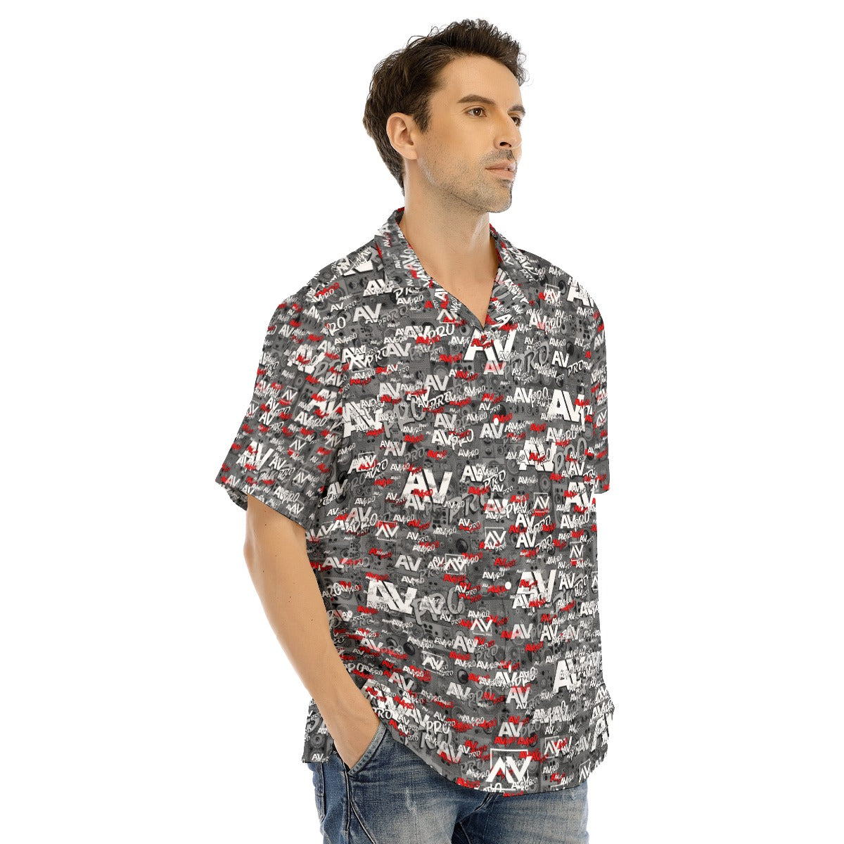 AV Pro-All-Over Print Men's Hawaiian Shirt