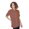 AiN LL23-All-Over Print Women's Short Sleeve Shirt With Pocket-14