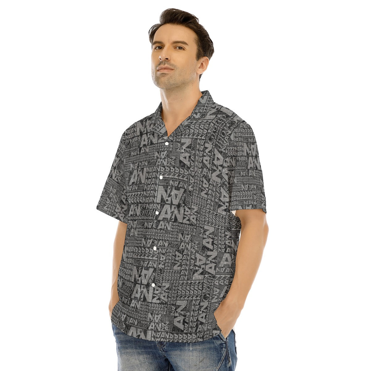 AiN-All-Over Print Men's Hawaiian Shirt