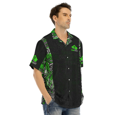 HomeSmart- Green All-Over Print Men's Hawaiian Shirt