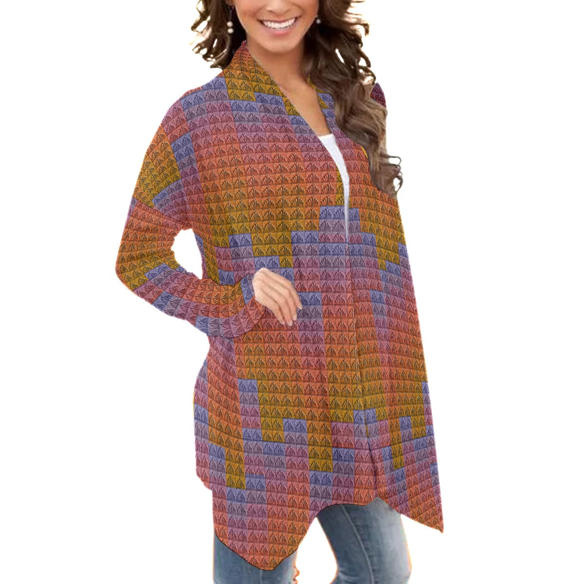 AiN LL23-All-Over Print Women's Cardigan With Long Sleeve-25