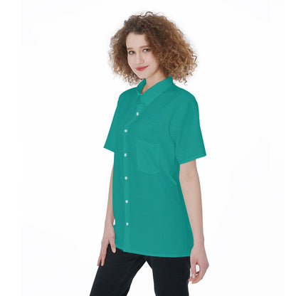 Chorus-All-Over Print Women's Short Sleeve Shirt With Pocket