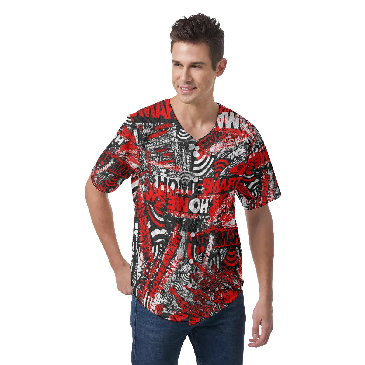 HomeSmart-All-Over Print Men's Short Sleeve Baseball Jersey