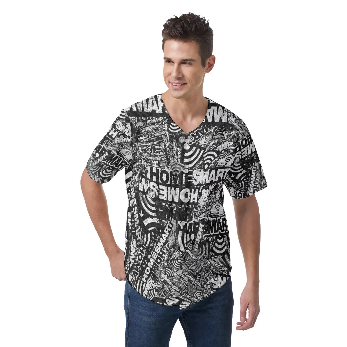 HomeSmart-All-Over Print Men's Short Sleeve Baseball Jersey