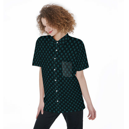 Chorus-All-Over Print Women's Short Sleeve Shirt With Pocket