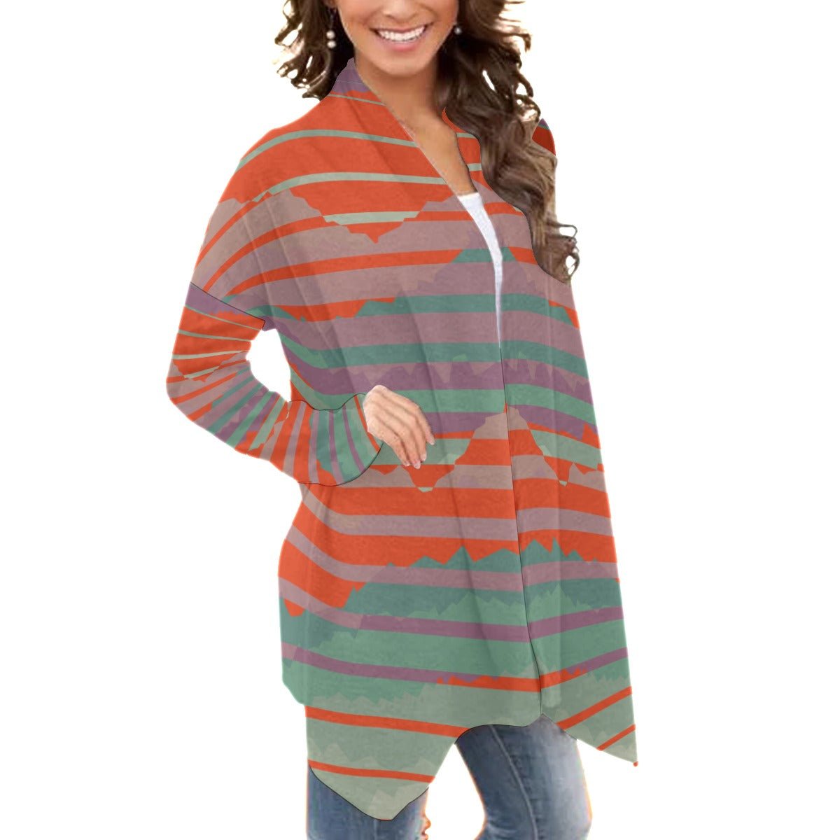 AiN LL23-All-Over Print Women's Cardigan With Long Sleeve-24