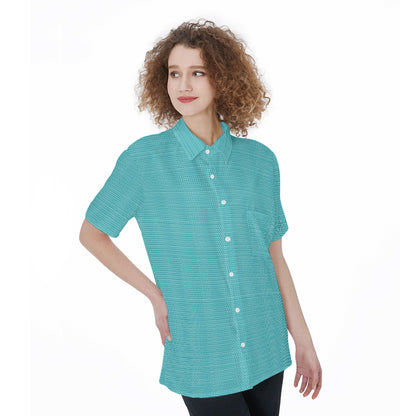 Chorus-All-Over Print Women's Short Sleeve Shirt With Pocket