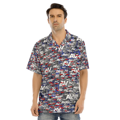 AV Pro-All-Over Print Men's Hawaiian Shirt With Button Closure