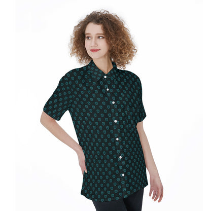 Chorus-All-Over Print Women's Short Sleeve Shirt With Pocket