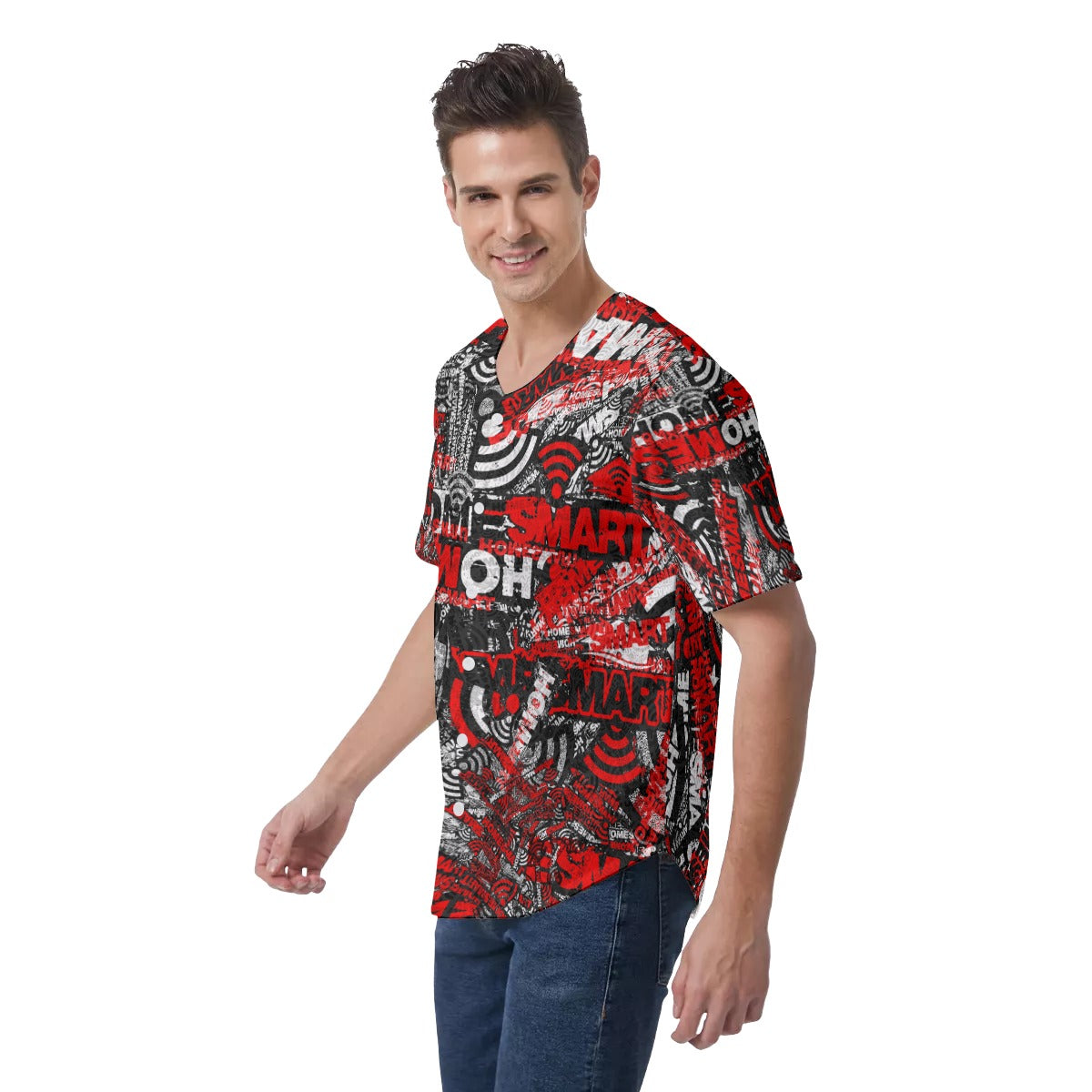 HomeSmart-All-Over Print Men's Short Sleeve Baseball Jersey