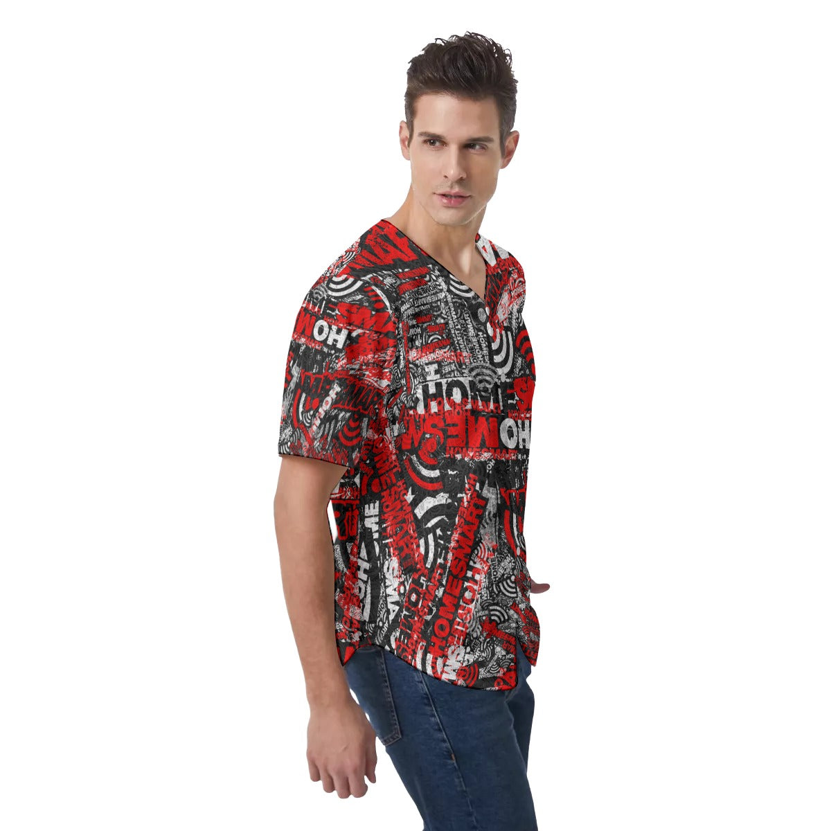 HomeSmart-All-Over Print Men's Short Sleeve Baseball Jersey