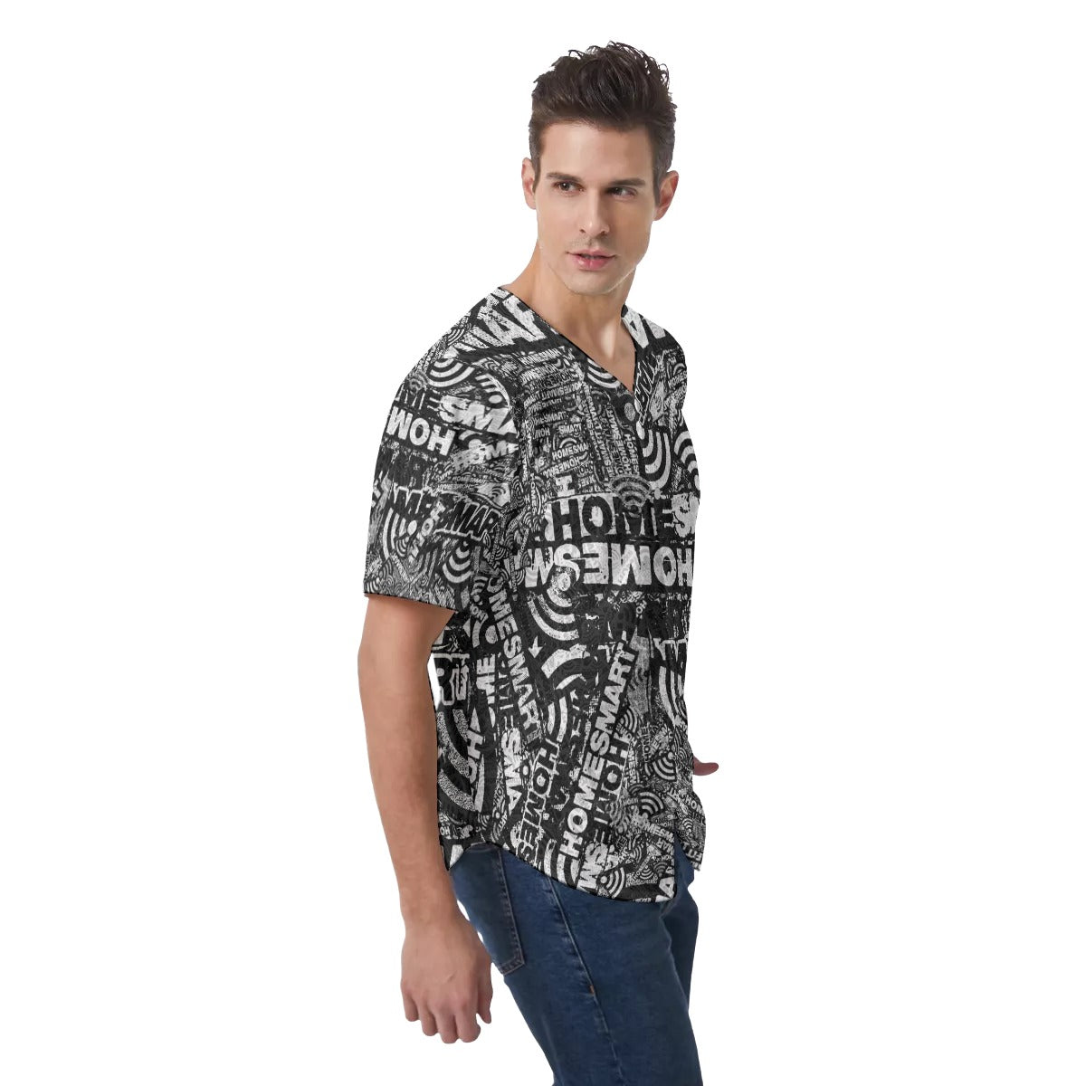 HomeSmart-All-Over Print Men's Short Sleeve Baseball Jersey