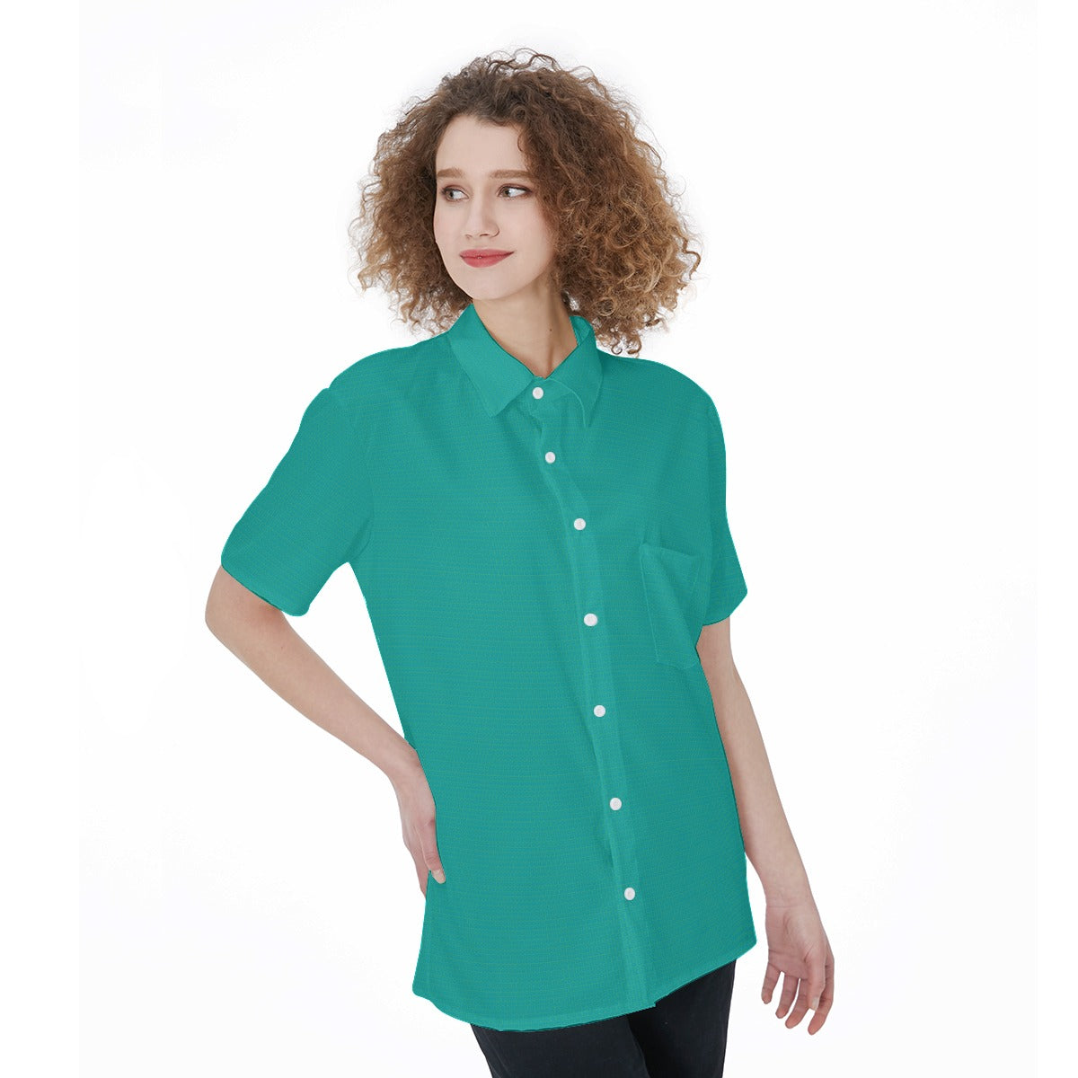 Chorus-All-Over Print Women's Short Sleeve Shirt With Pocket