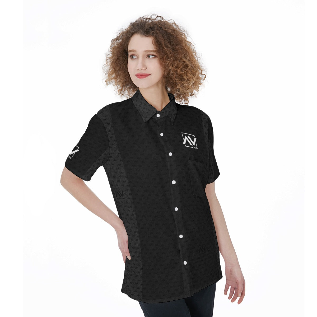 AVpro-All-Over Print Women's Short Sleeve Shirt With Pocket